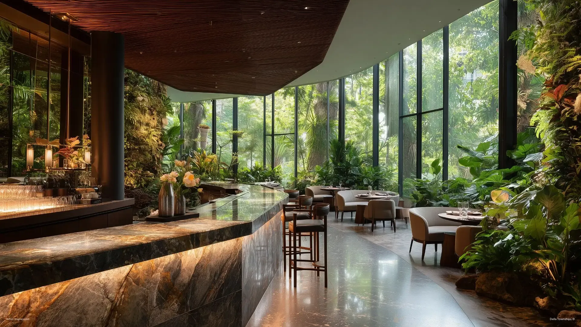 Luxury gourmet dining counter at Della Ranthambore Reserve Rajasthan by Della Townships