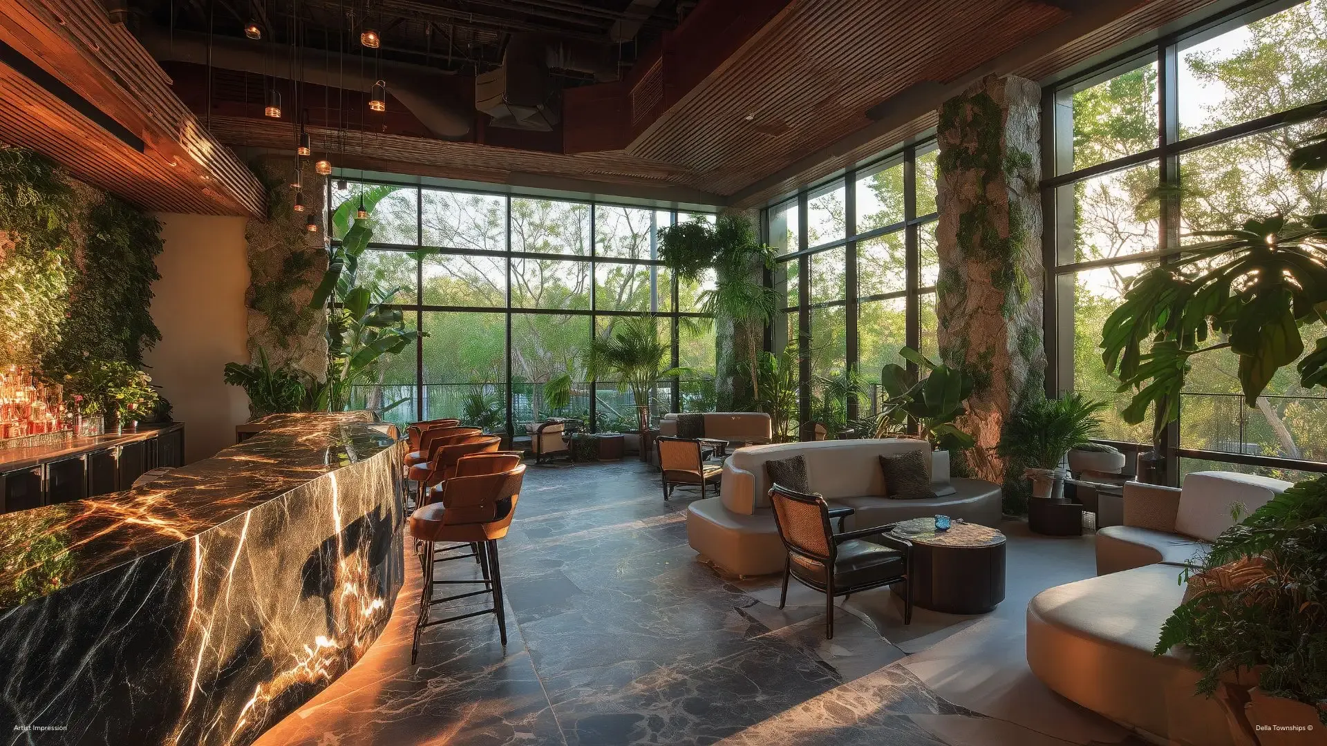 Luxury bar and lounge at Della Ranthambore Reserve Rajasthan by Della Townships