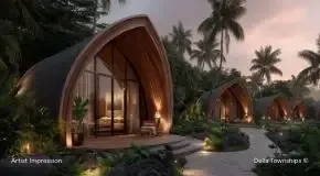 Aerial view of luxury glamping resort in Ranthambore Rajasthan by Della Townships