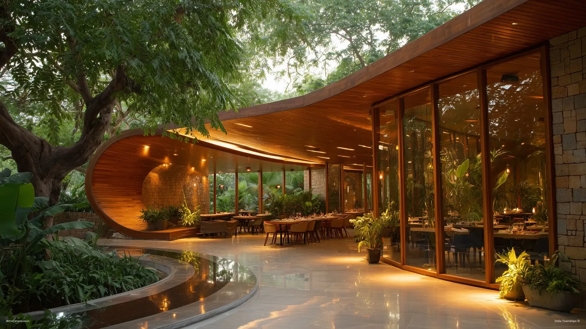 Rooftop restaurant with scenic views at Della Ranthambore Reserve Rajasthan by Della Townships