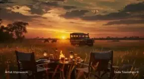 Sundowner safari overlooking Ranthambore sanctuary landscape by Della Townships