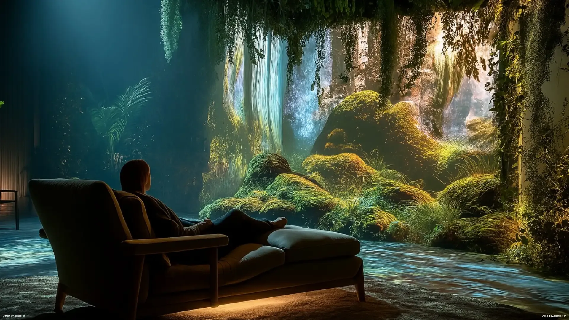 Sensorium pod and chromotherapy lounge at Della MayrLife Medical Wellness Township