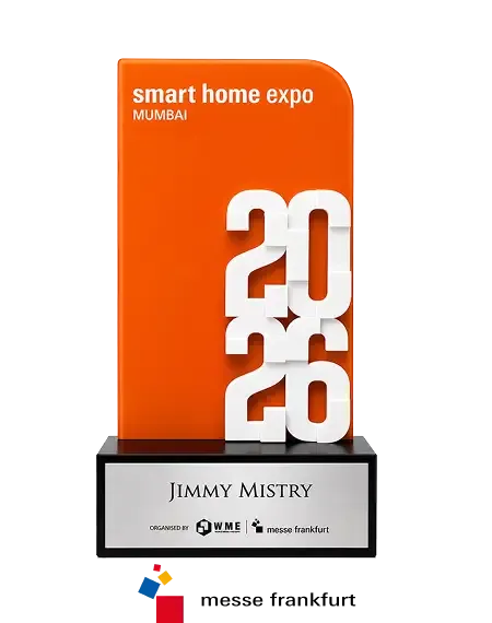 Della Townships recognition at Smart Home Expo Mumbai award ceremony presented by Jimmy Mistry