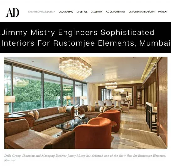 Jimmy Mistry press feature in ARCHITECTURAL DIGEST, February 2018