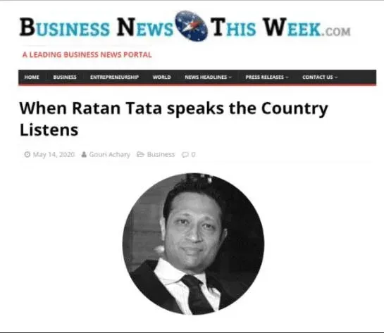 Jimmy Mistry press feature in BUSINESS NEWS, May 2020