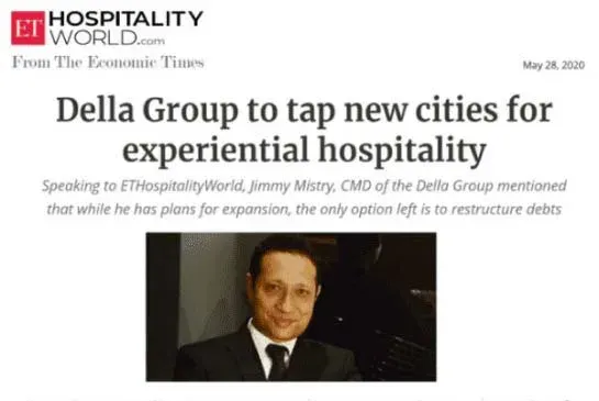 Jimmy Mistry press feature in ET HOSPITALITY, May 2020