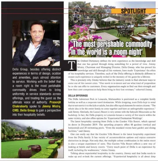 Jimmy Mistry press feature in HOSPITALITY BIZ, August 2020