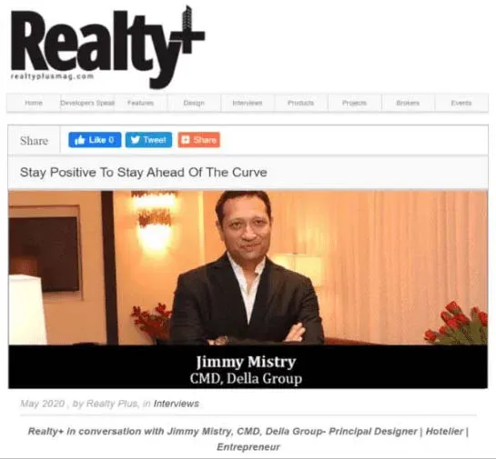 Jimmy Mistry press feature in REALITY PLUS, May 2020