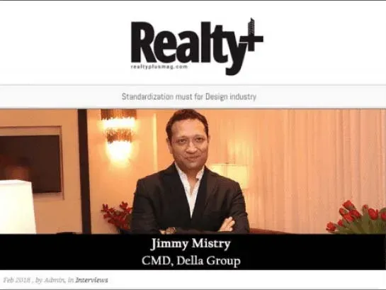 Jimmy Mistry press feature in REALTY PLUS, February 2018