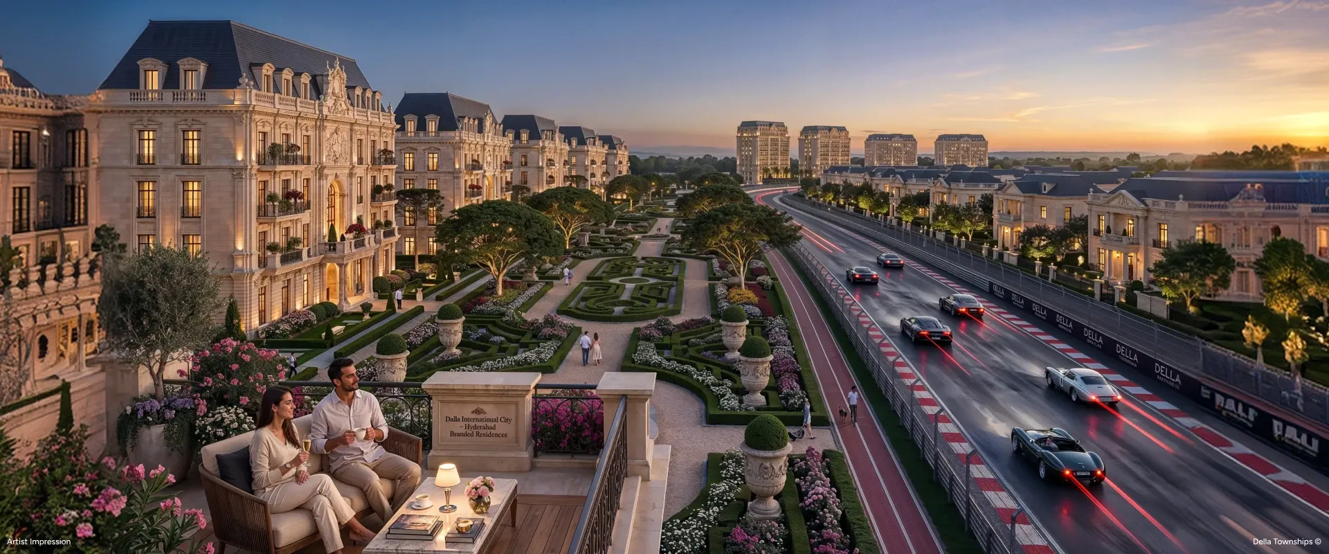 Della Townships Hyderabad classical-inspired luxury branded residences with grand European architecture and premium residences.