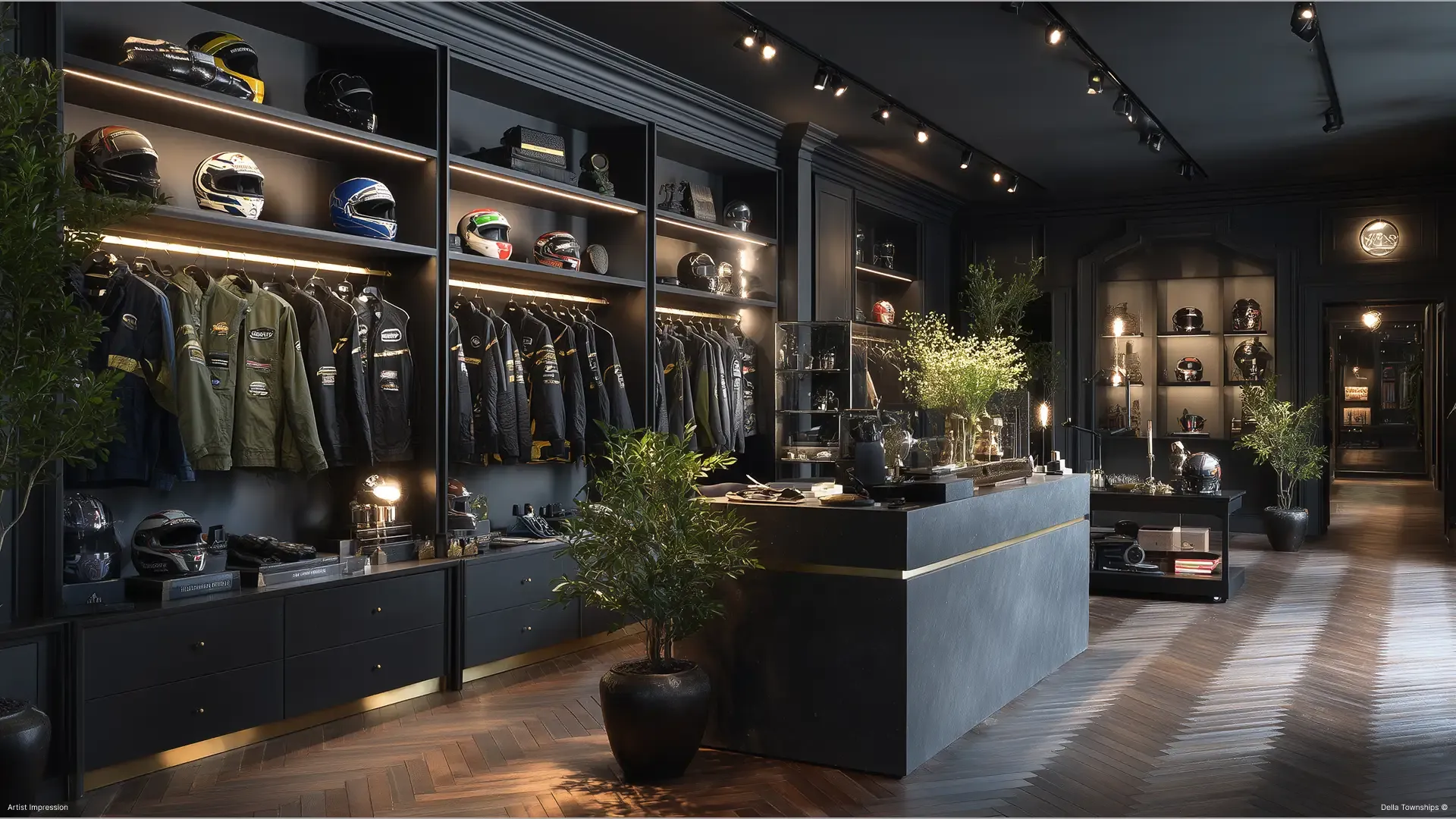 Lounge View of Automative Retail Spaces | Della Townships