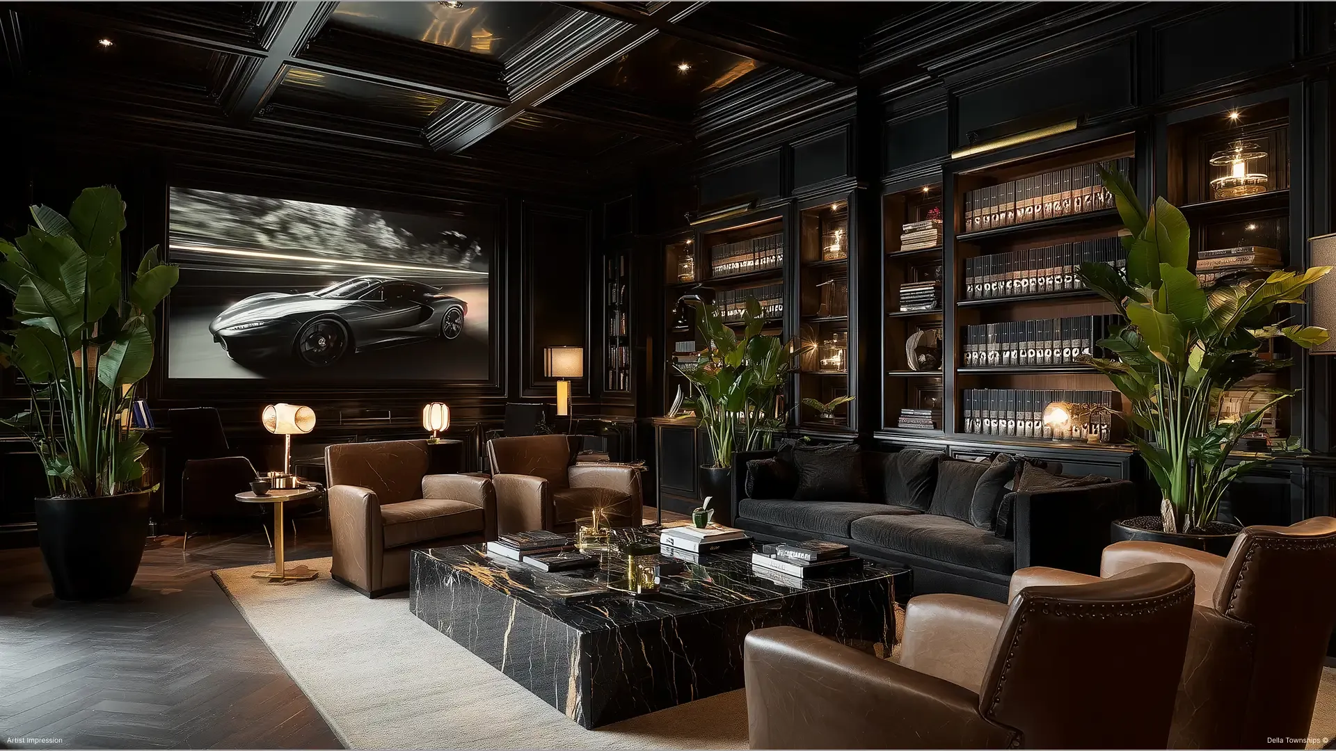 Lounge View of Automative Retail Spaces | Della Townships