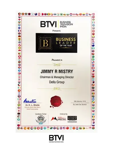 BTVI Business Leader of the Year Award 2019 associated with Della Townships