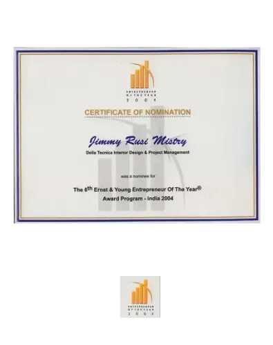 Ernst and Young Entrepreneur of the Year nomination 2004 associated with Della Townships