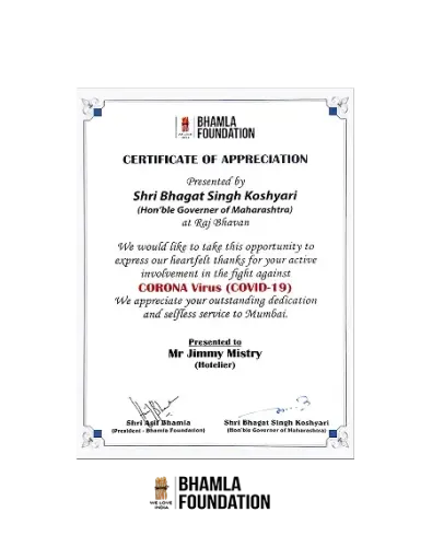 Governor’s Commendation Award 2020 received by Della Townships for COVID-19 relief